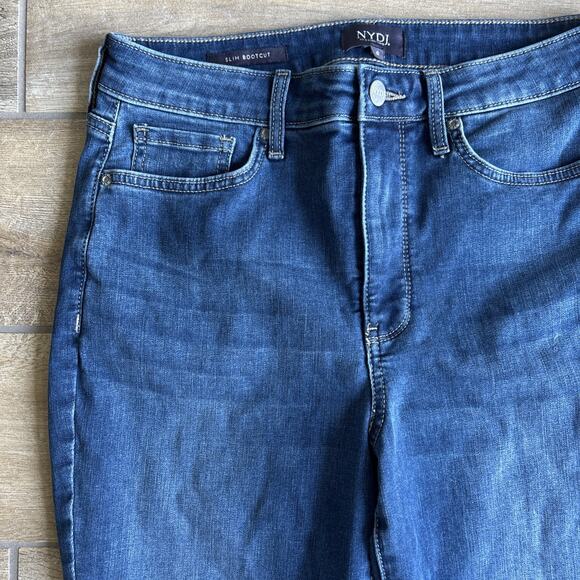 NYDJ Womens Size 6 Jeans Slim Bootcut Slimming Raw Edge Hem Cool Embrace - Picture 3 of 14